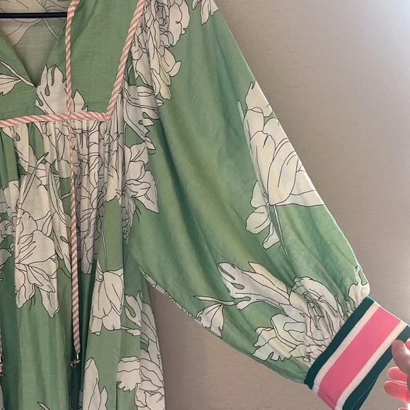Entro Summer Dress Floral Prints Sz S Mint Green - Picture 2 of 11